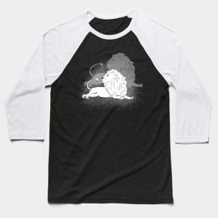 Zodiac sign Leo - Black and white lineart Baseball T-Shirt